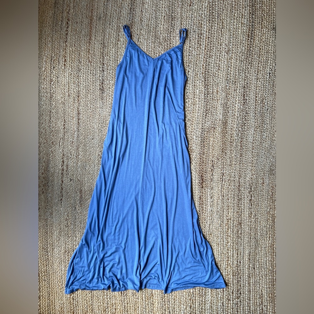 Blue Maxi Dress with Adjustable Straps